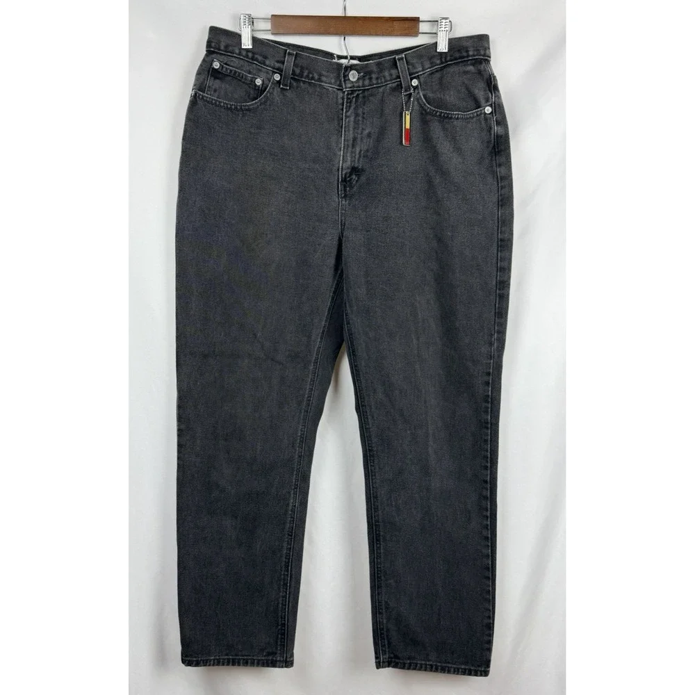 Tommy Hilfiger Vintage 90s Black Jeans Baggy Streetwear High Rise 34x29.5 Unisex
